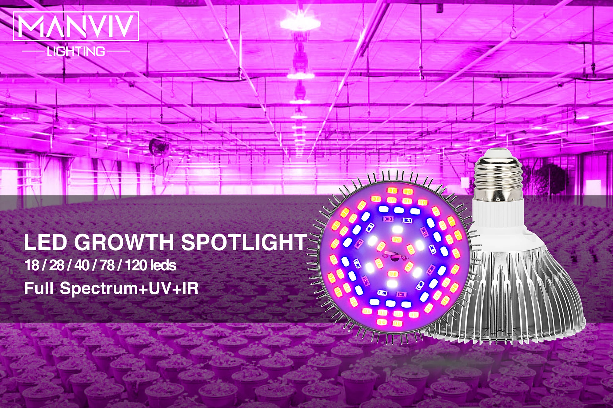 4PCS/Lot E27 LED Growing Lamp 80W 50W 30W 10W 5W 220V Red Blue UV IR LED Chip Full Spectrum For Flower Vegetable Hydroponic Grow