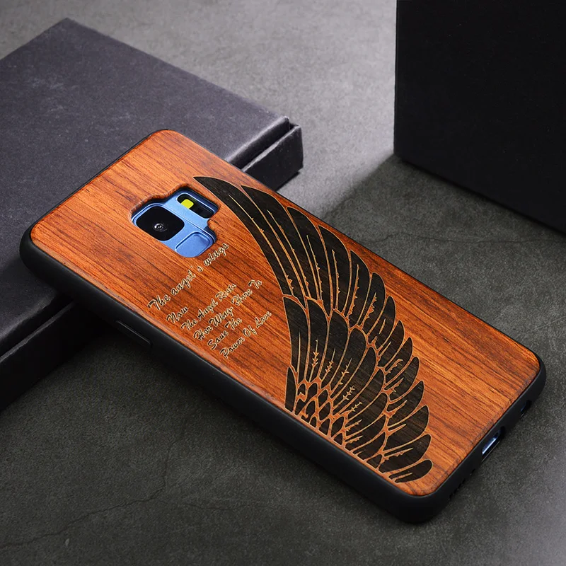 TPU Wood Чехол для телефона Rejaski из бамбукового дерева s для samsung Galaxy S9 Plus God Totem Wolf Ретро деревянный чехол для телефона samsung Galaxy Note 8 9 чехол - Цвет: TPU Wood