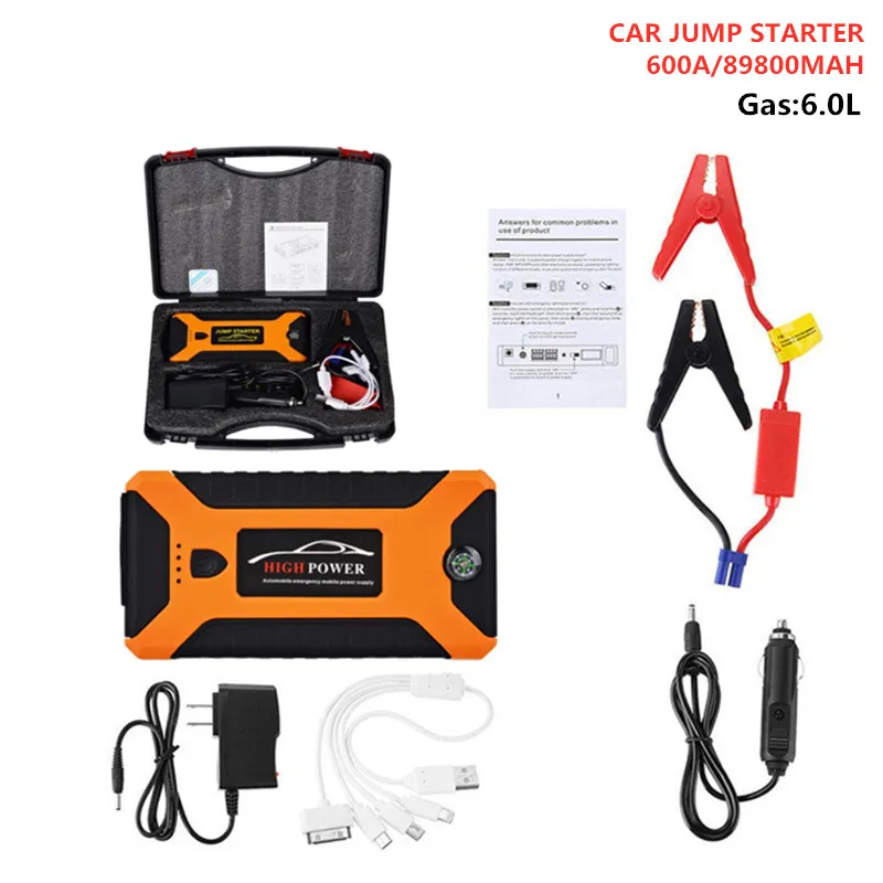 Type C Orange 12V 600A Портативный автомобиль скачок стартер Многофункциональный Авто Батарея усилитель Зарядное устройство Booster чрезвычайных Мощность power Bank пусковое устройство - Цвет: Type C Orange