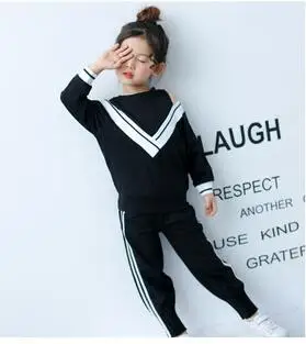 SexeMara/2017 новые осенние модные топы без бретелек + повседневные брюки для девочек