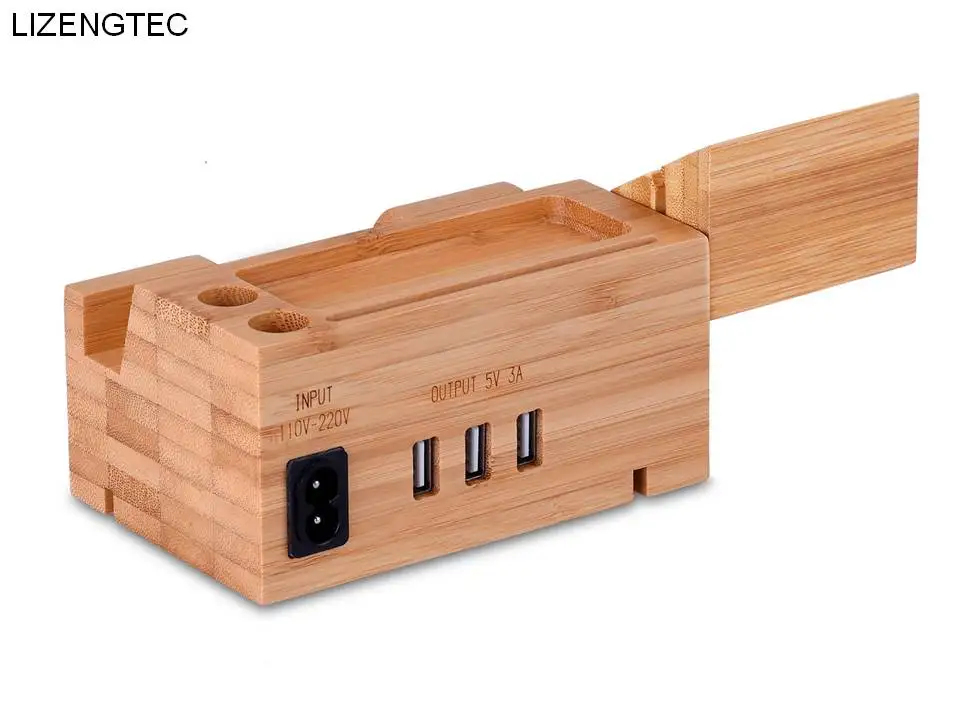shipping lizengtec дизайн деревянная подставка подходит для мобильных и мини планшетных часов удобно с функцией зарядки
