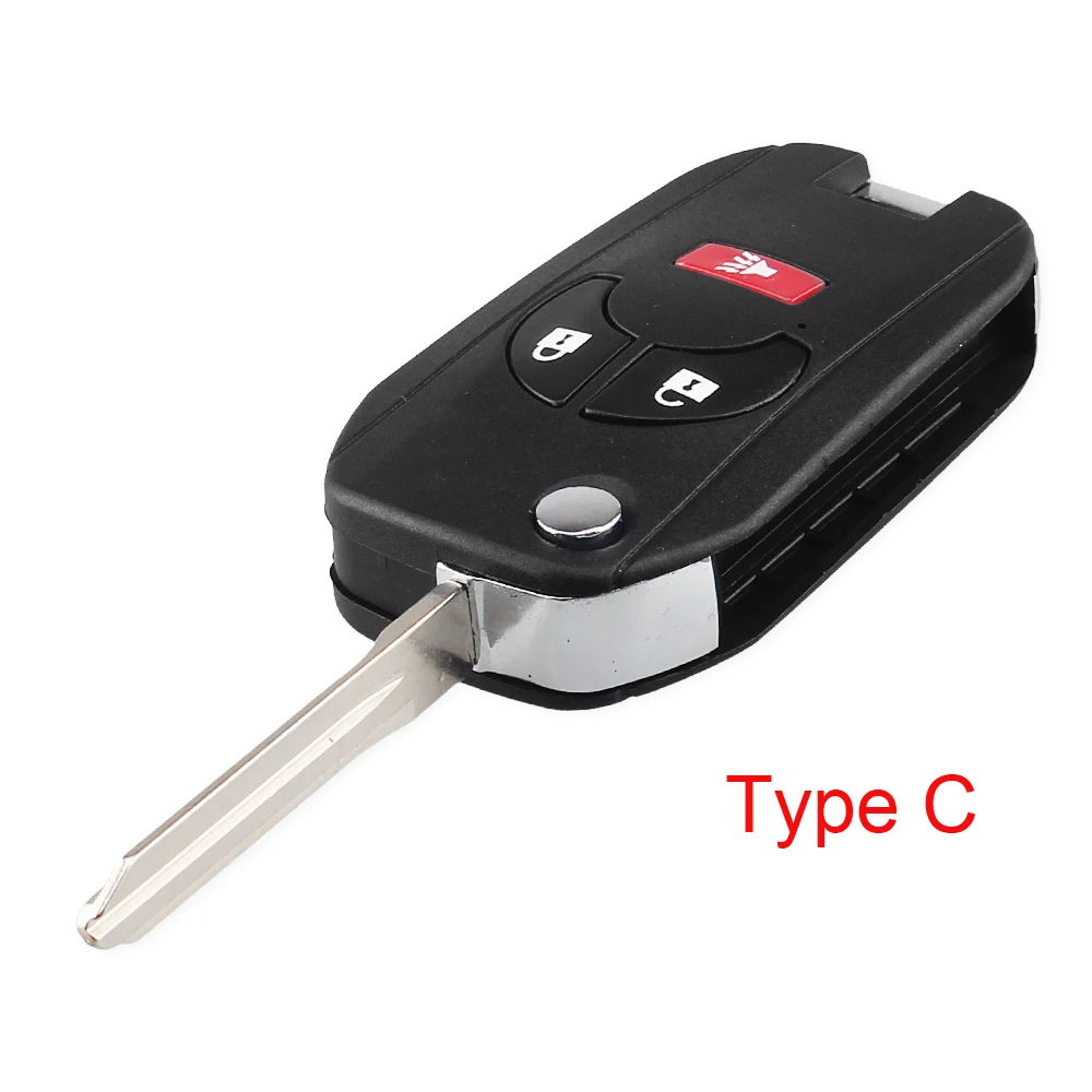 Type C KEYYOU изменение откидная оболочка ключа дистанционного управления для Nissan Sylphy Cube Juke космического аппарата изгой, Micra Qashqai Altima Sentra Versa 2/3/4 кнопки - Количество кнопок: Type C