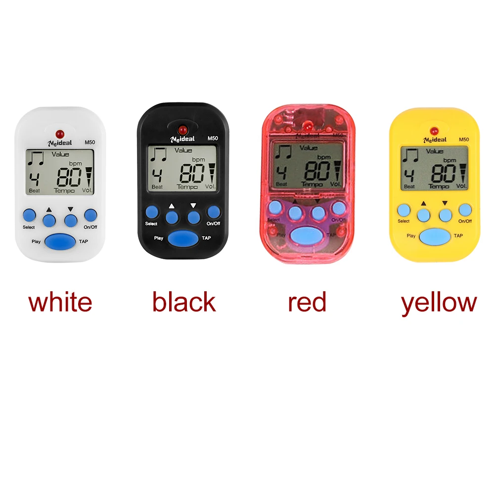 M50 Digital Tuner Guitar Metronome LCD Display Clip On Rhythm Piano Electronic Universal Violin Pitch Generator Mini Accessories