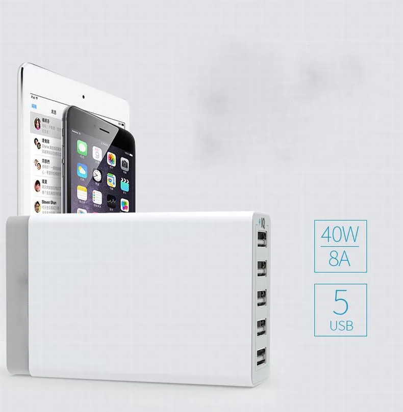 Costyleen 5 портов USB Power Bank зарядное устройство для телефона мобильное быстрое iPhone iPad