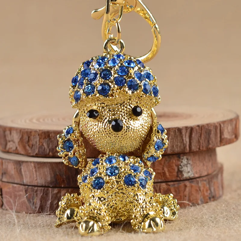 Горный хрусталь алмаз прекрасный собака брелок для Автомобильный авто ключ