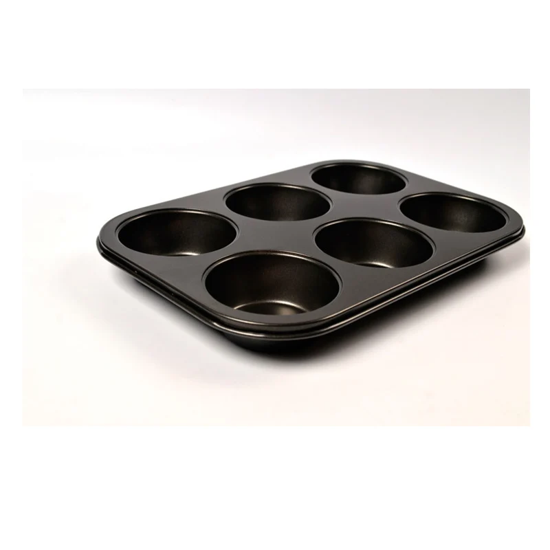 6 чашки антипригарным углерода Сталь противень для выпечки тортов поднос DIY Кухня