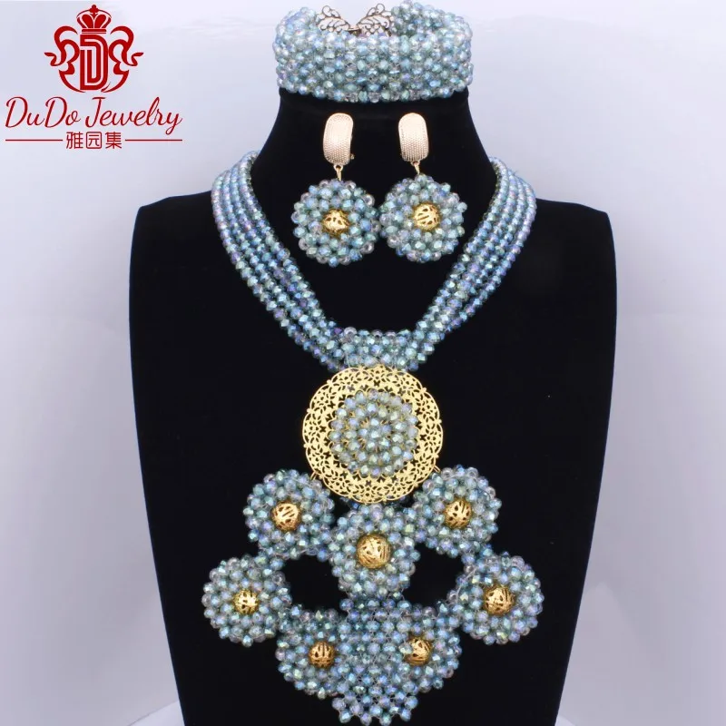 Трендовые разноцветные африканские хрустальные женские бусы ожерелье