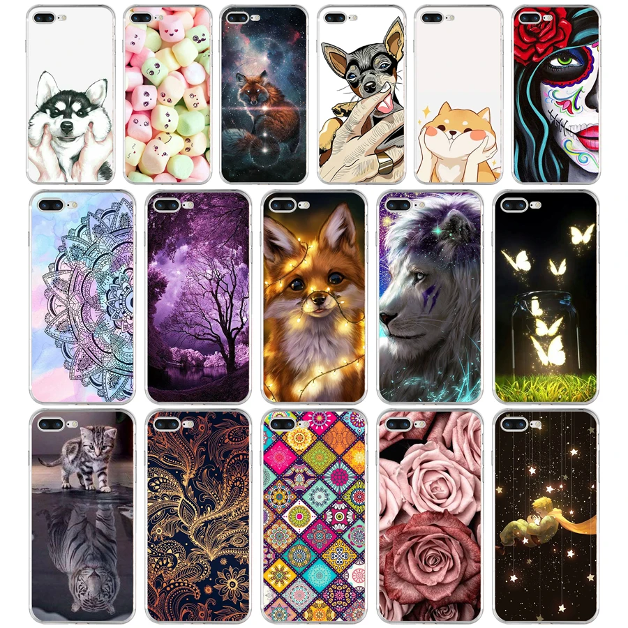 Забавный мягкий чехол D из ТПУ для iPhone 8 Plus прозрачный силиконовый телефона с