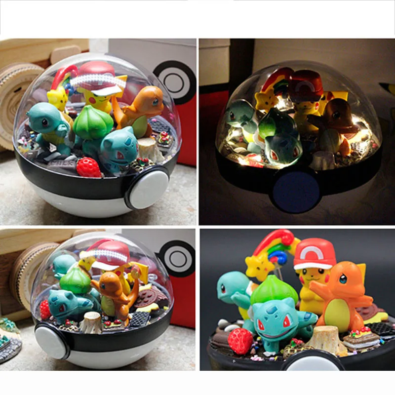 Японские Мультяшные фигурки монстров pokeball Mini pikachu Squirtle Charmander Bulbasaur новогодние