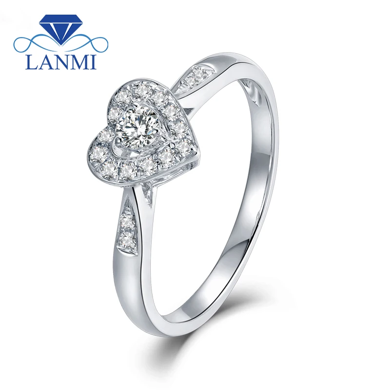 Женское Обручальное Кольцо LANMI белое золото 18Kt AU750 с натуральным бриллиантом в