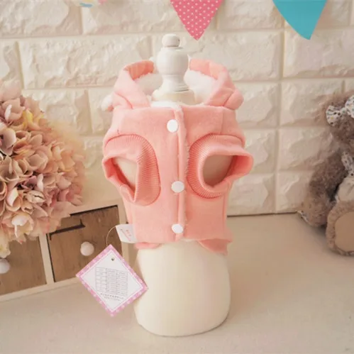 Милая Собака щенок кролик костюм одежда зима руно малый собак pet cat хлопка ватник