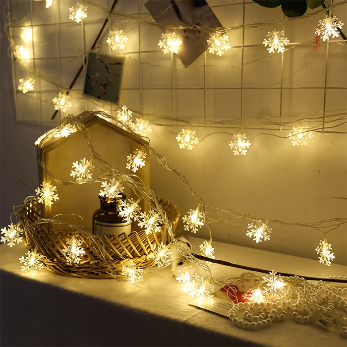 Светящийся город 40 светодиодов 80 гирлянда Снежинка Снежная Фея Гирлянда