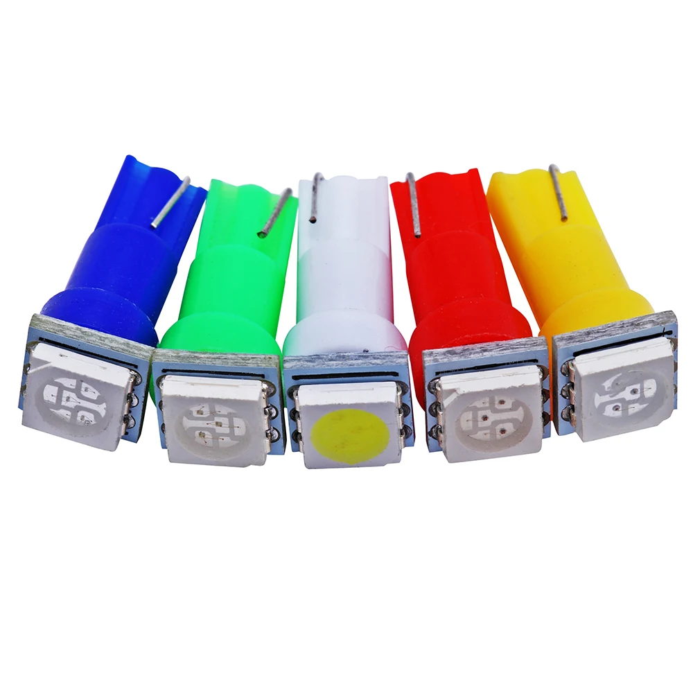 DIC, 20 шт., T5 5050, 1SMD, светильник для прибора, 24 В, DC, светодиодный, белый, зеленый, желтый, розовый, красный, синий, автомобильная приборная панель, лампа-индикатор