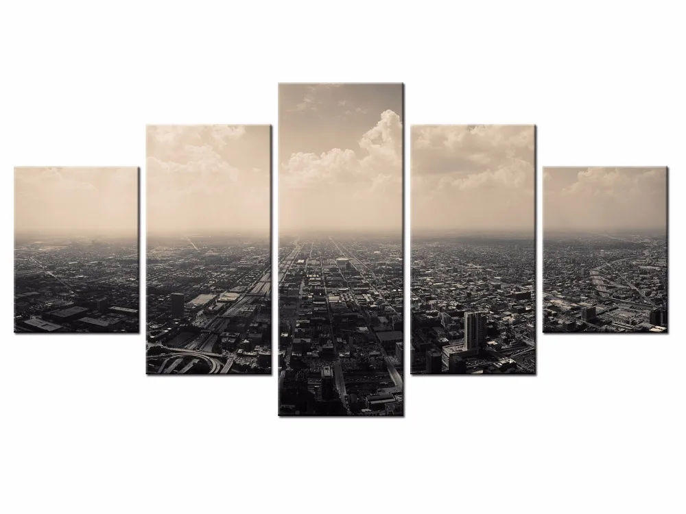 

Latest Wall Decor 5 Panel Modern Wall Art Home Decoration Frame Painting Canvas Prints Pictures Cityscape series /XC-city-52