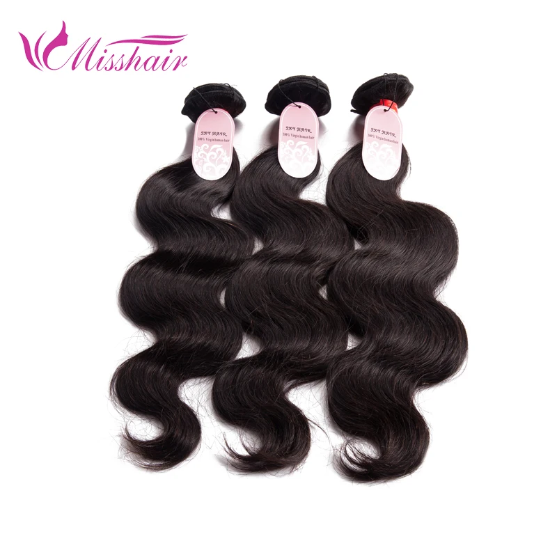 Перуанский волос с завершением Девственный волос 4 пакета и сделки Красота навсегда Подвижная волна.