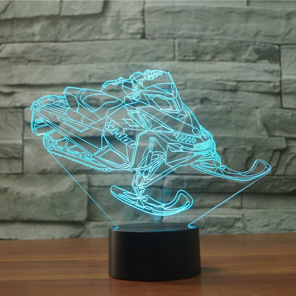 Настольная лампа для моделирования 3D снегохода светодиодный ночник с питанием