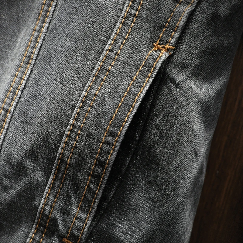 Новая Осенняя джинсовая куртка Для мужчин Slim Fit Большой Размеры 5XL повседневная