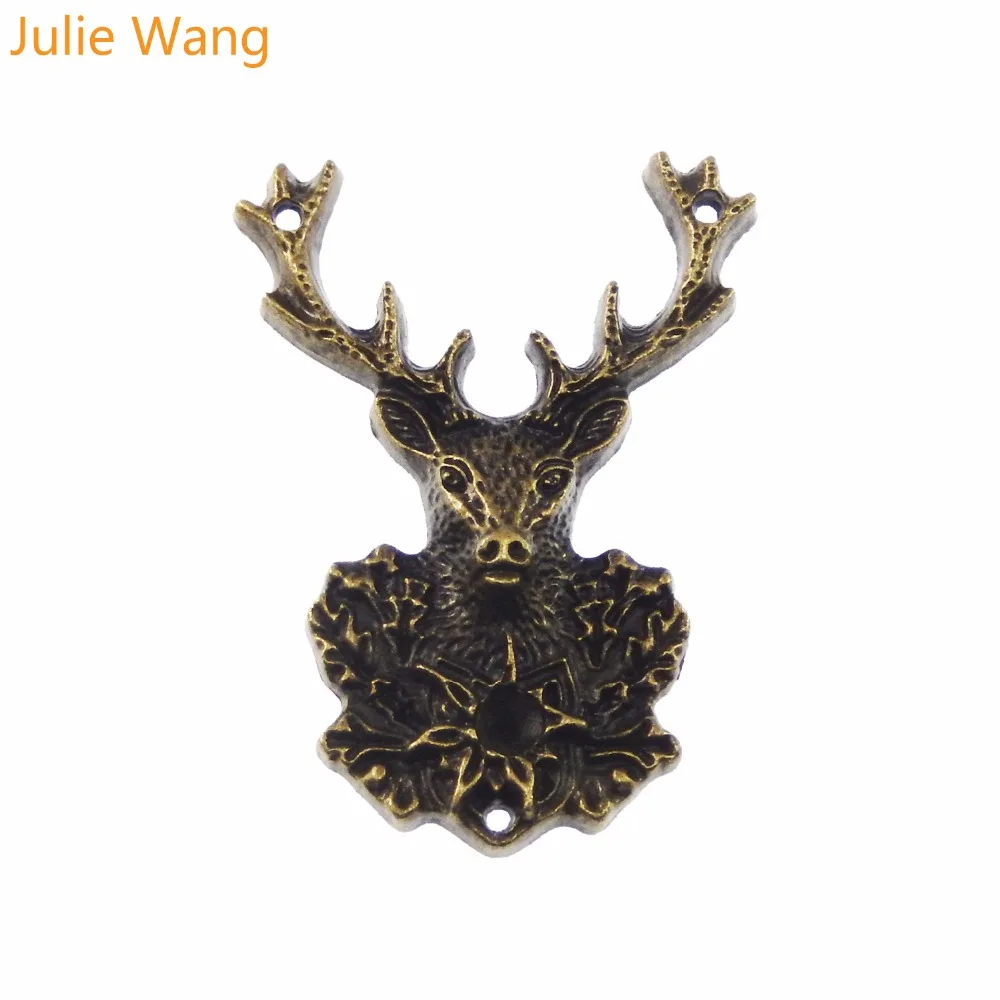 Julie Wang 3 шт./лот античная бронза цинковый сплав Лось Подвески Винтажные Ювелирные