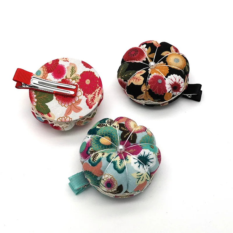 3pcs DIY шитье Pincushion Тыква Форма хлопок пуговица из ткани ремешок для вышивки крестом швейная защитная подушечка для булавок аксессуары - Цвет: 3pcs