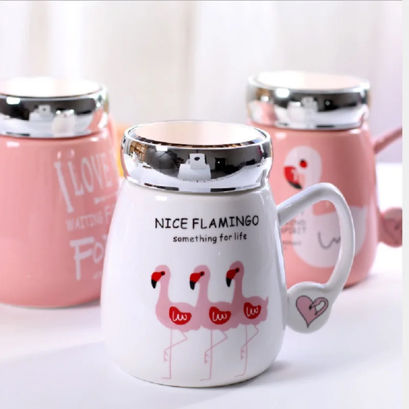 500 400 мл Фламинго зеркальная керамическая чашка мультфильм креативная