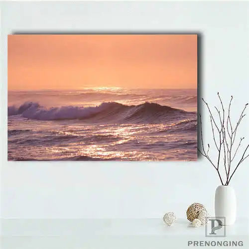 Canvas Poster Домашний декор пляжи-море-рассвет(1) Холст плакат ткань стены плакат печать мульти размер#18-12-16-24 - Цвет: Canvas Poster