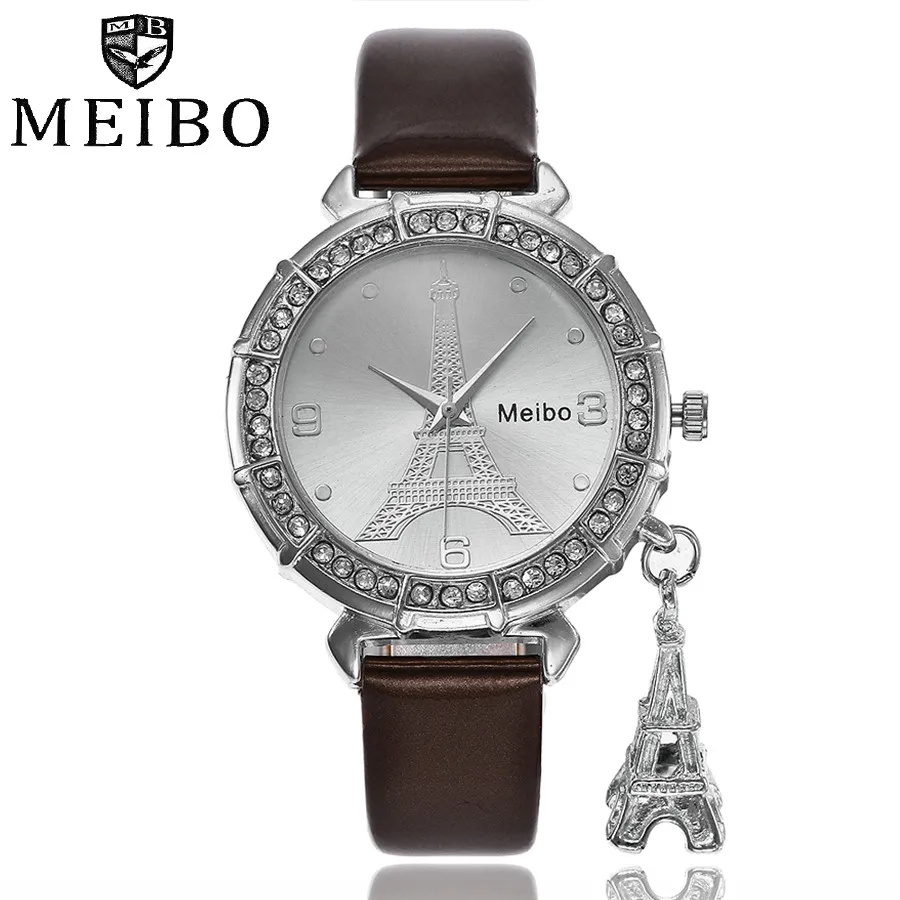 E MEIBO женские часы, стразы, циферблат, Эйфелева башня, подвеска, кварцевые наручные часы, relojes muje rhorloges vrouwen zegarek saat - Цвет: E