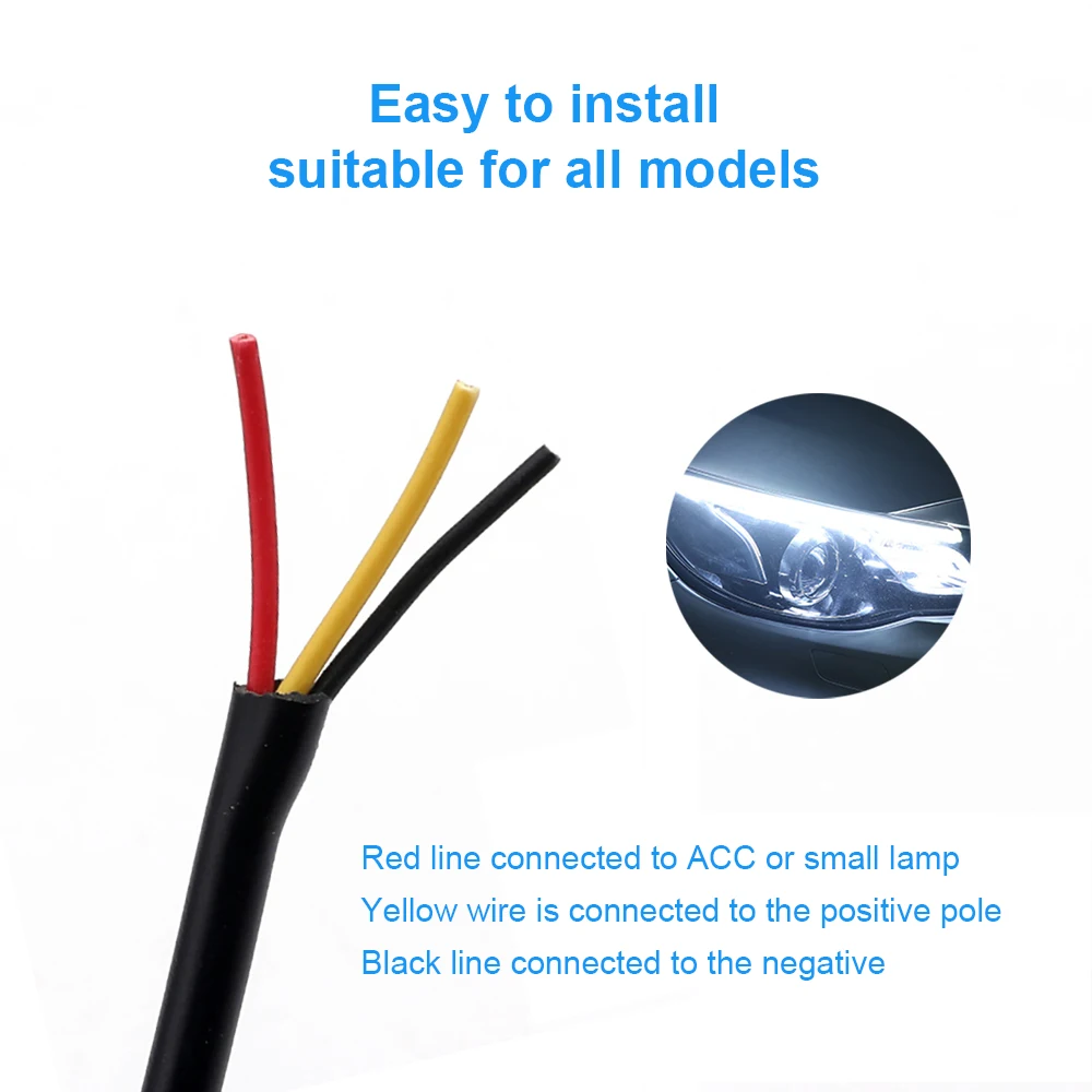 2 шт. в 1 автомобильные лампы DRL указатель поворота полосная фара и светодиодный
