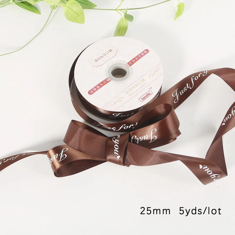 Dark Brown 5 ярдов DIY ручной работы напечатанный шнур лента веревка для упаковки подарочной коробки только для вас дизайн пояса свадебные украшения для рождественской вечеринки - Цвет: Dark Brown
