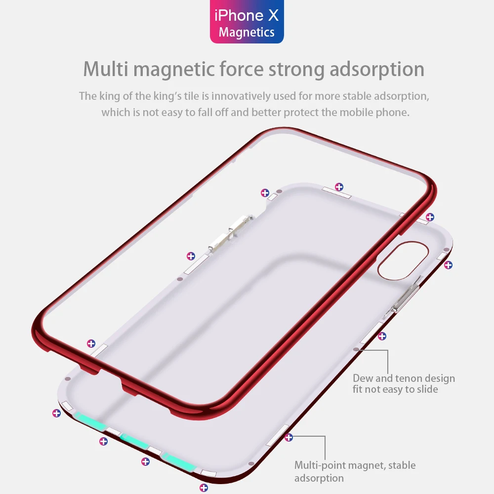 KAPEED Magnetic Phone Case For Iphone XS Max Luxurious Toughened Glass Cover XR X Fundas |