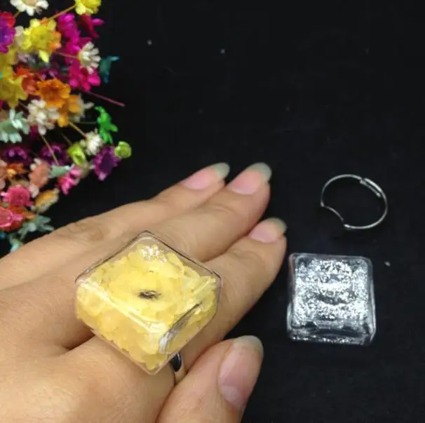 5 компл./лот прозрачные квадратные жидкостные кольца стеклянные Пузырьковые