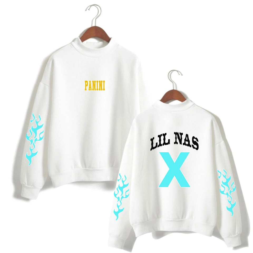 

2019 Rapper Lil Nas X Song Old Town Road NEW 2D print Women/Men Clothes Turtlenecks Long Sleeve High collar sweatshirt