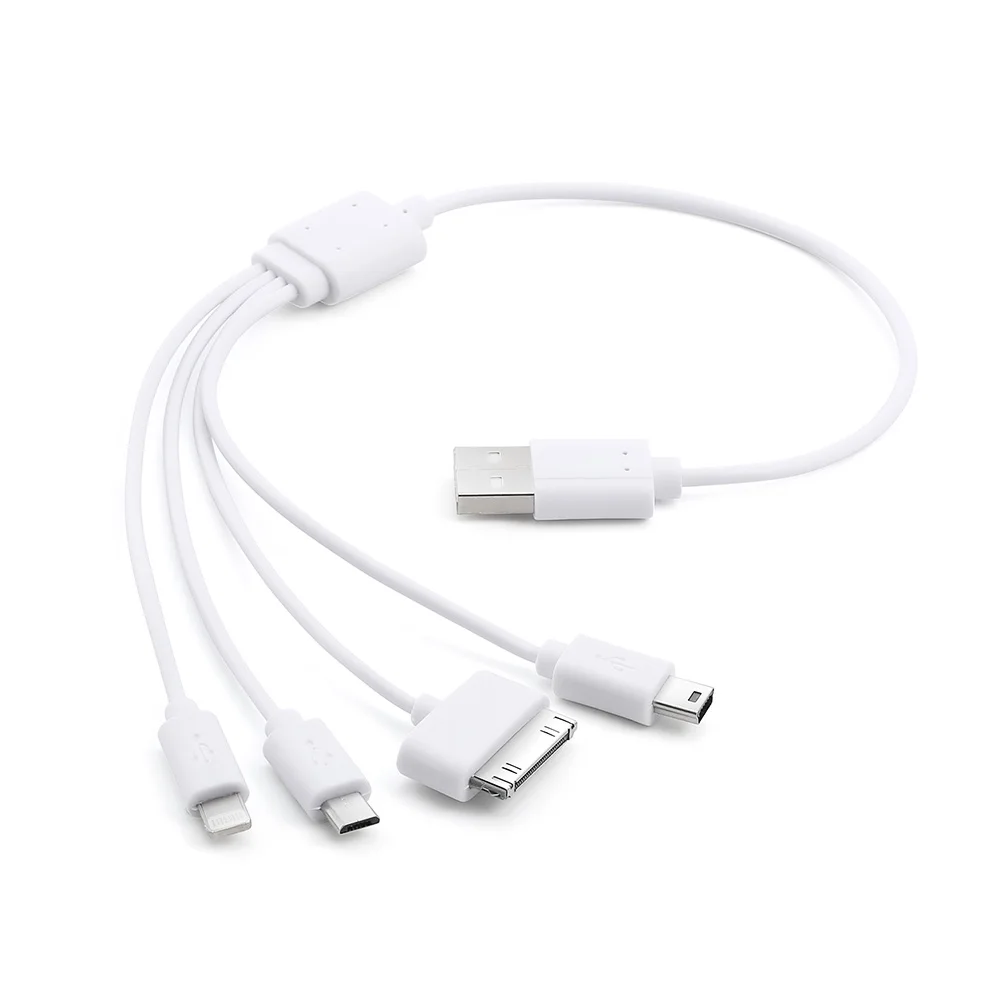 Универсальный портативный USB 4 в 1 зарядный кабель мульти зарядный кабель питания для htc samsung sony Xiaomi huawei iphone 4 4s 5 5s 6