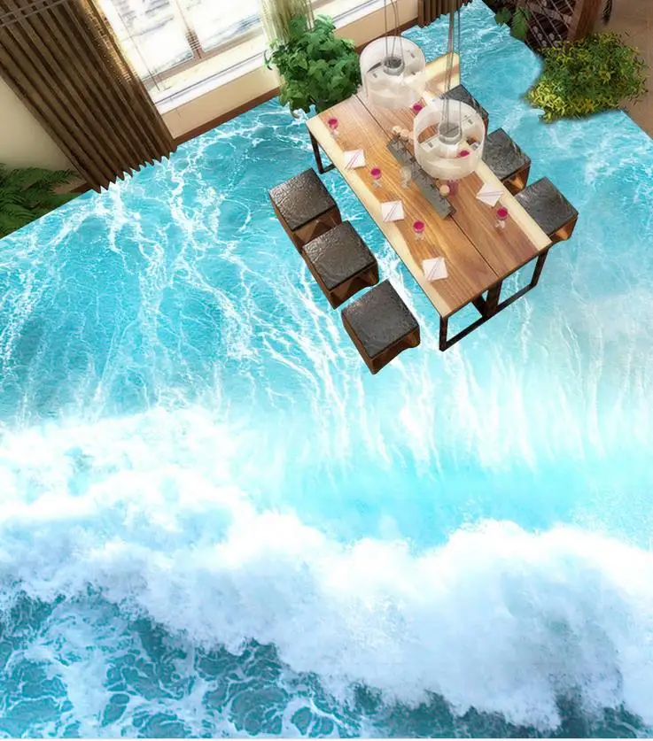 3D стереоскопические обои для пола настенные фрески водопад ПВХ
