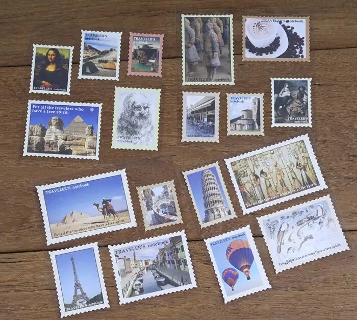 Traveling 2 18 шт./компл. Kawaii клейкая наклейка Винтажный дорожный блокнот наклейка почтовая марка staionery стикер s - Цвет: Traveling 2