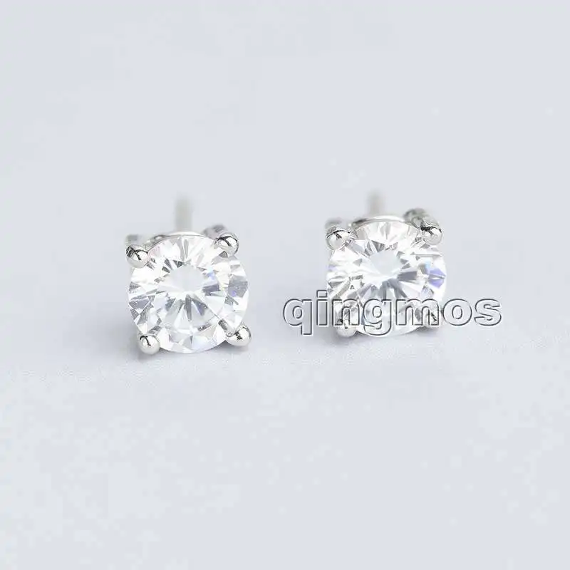 Классический Маленький 3 мм Белый Циркон с четырьмя когтями из стерлингового