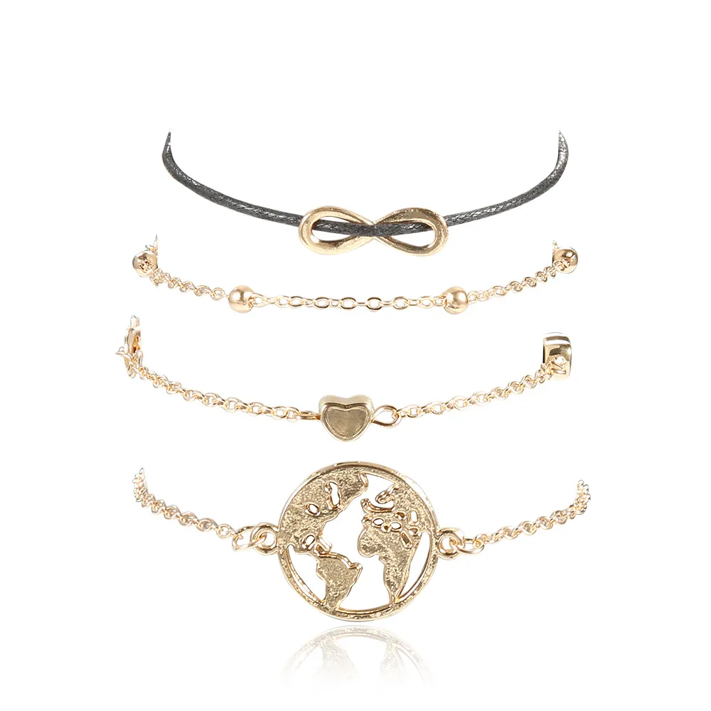 Женский винтажный Набор браслетов 4 шт./компл. Классические Вечерние ювелирные