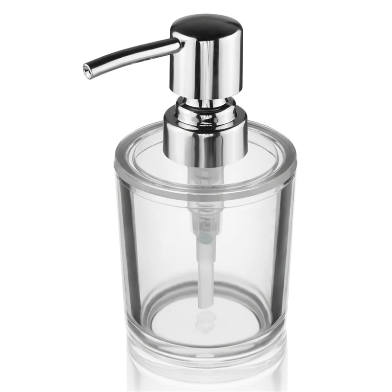 Прозрачный хромированный акриловый дозатор жидкого мыла для лосьона бутылка