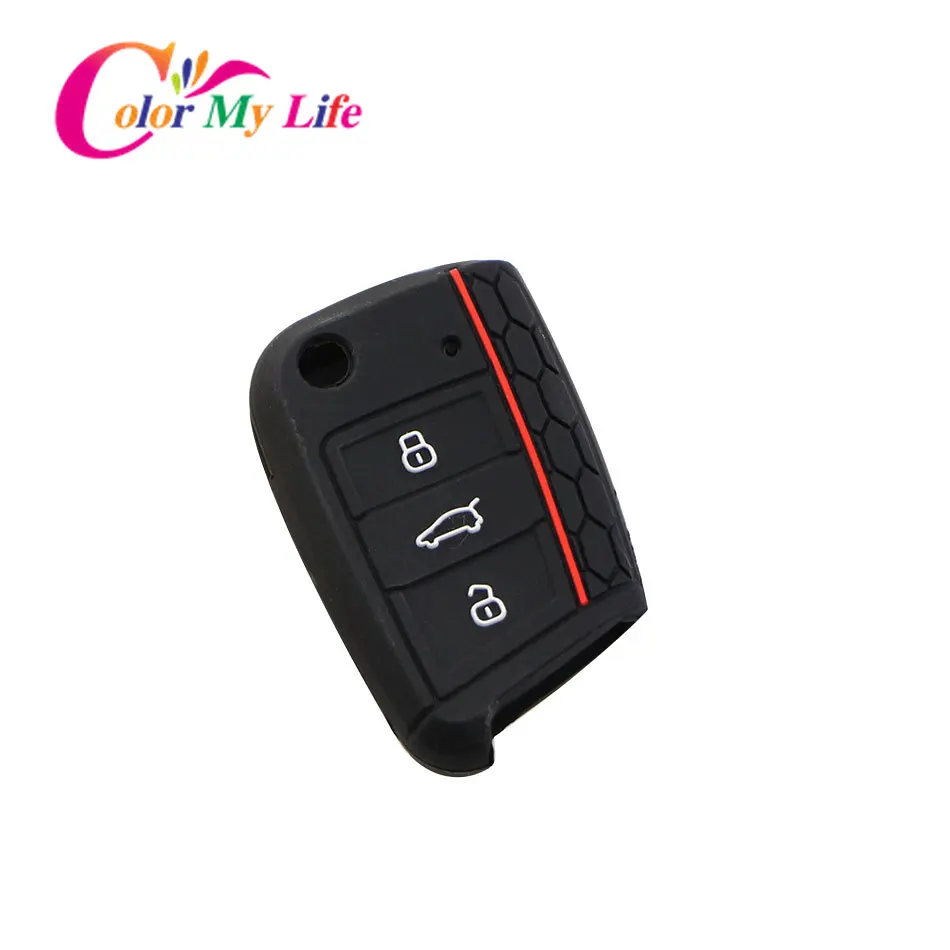 Силиконовый чехол для ключей брелок VW Polo Golf 7 Tiguan Skoda Octavia Kodiaq Karoq SEAT Ateca Leon Ibiza 2015