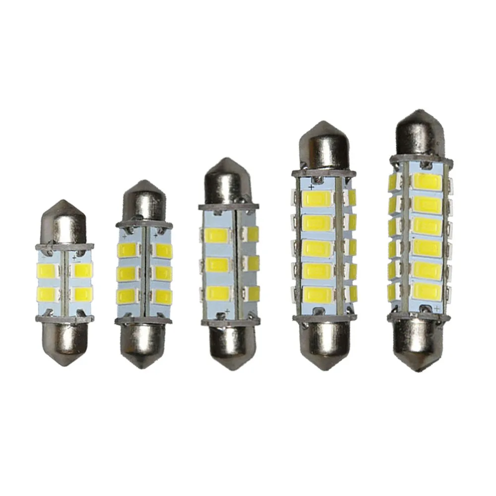 2шт Автомобильный светодиодный фестон 32 мм 36 39 42 44 8 12 20 24SMD Белый купол внутренний