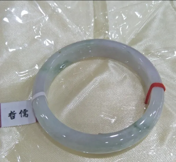 Новый натуральный jadeite двухцветный браслет 54 мм-60 мм Размер нефритовый подарок
