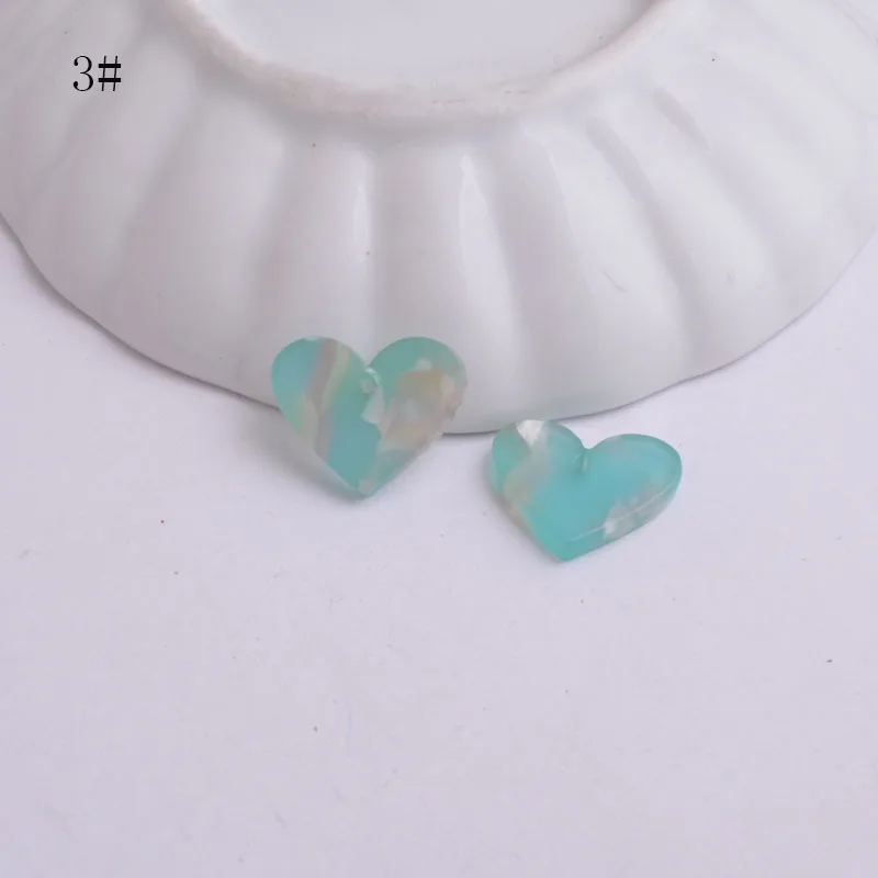 18 шт. ацетатные Кабошоны плиты сердца подвески серьги для рукоделия ювелирные