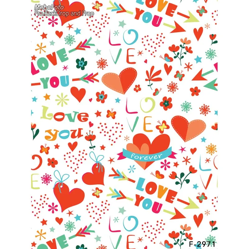 

valentine' day Vinyl cloth photography backdrop Computer Printing background for photo studio backdrop F-2971