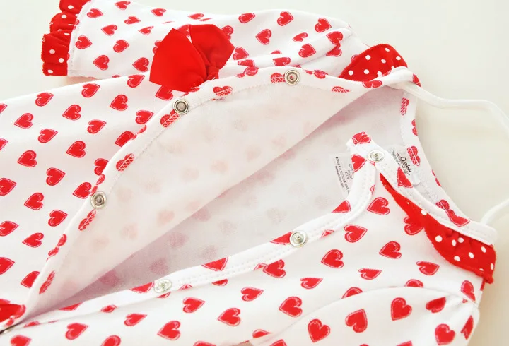 Новорожденных для маленьких девочек хлопок Footies с Кепки рюшами с бантом 1 предмет целом пижамы для маленьких девочек подарок на день рождения комплект 3 м 6 м 9 м