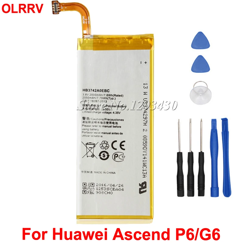 2000 мА/ч HB3742A0EBC батарея Чехол для мобильного телефона Huawei Ascend P6 P6-U06 p6-c00 p6-T00/ G6 G620 G621