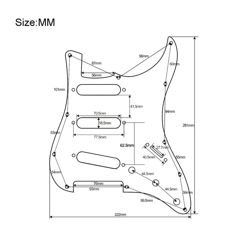 

Free shipping Multi Color 3 Ply 11 Holes SSS Guitar Pickguard Anti-Scratch Plate For ST FD Electric