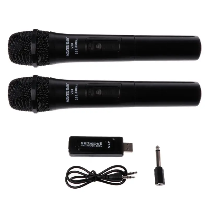 UHF USB 3 5 мм 6 35 Беспроводной микрофон Мегафон ручной с приемником для караоке речи