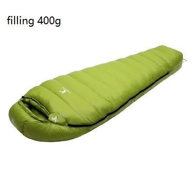 green 400g Сверхлегкий спальный мешок, спальный мешок для кемпинга, зимний осенний спальный мешок для мумии, вакуумный спальный мешок для кемпинга, аксессуары для кемпинга - Цвет: green 400g
