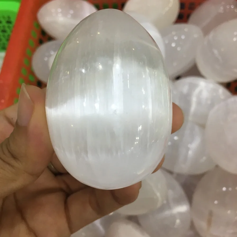 1 шт. большой размер натуральные камни и минералы белое селенитовое яйцо рейки