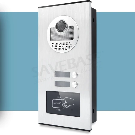 HOMSECUR 4," Проводной Видео и Аудио Домофон-Комплект с RFID-Наружным Блоком для 2 Семей XM404+ XC111-2