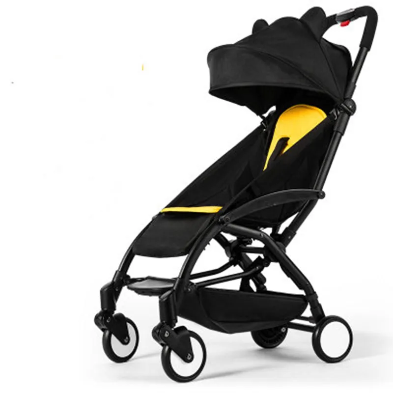black yellow Детское yoya детская тележка портативный зонтик автомобиль может сидеть на ребенка простой BB ребенок - Цвет: black yellow